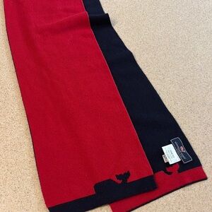 Vineyard Vines Red and Black Wool Scarf